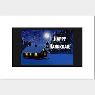 Festive Landscape Card: Happy Hanukkah! Posters and Art